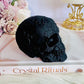 Beautifully Carved Black Tourmaline Skull with a Matt Finish 9cm