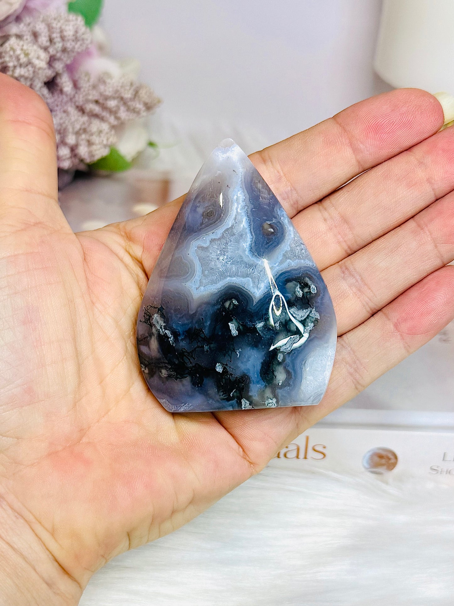 Moss Agate Flame | Freeform 7cm