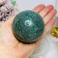 Large Green Fuchsite Sphere on Stand 380g