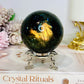 Large Labradorite Sphere 449g On Silver Stand (stand used in pic is display only)
