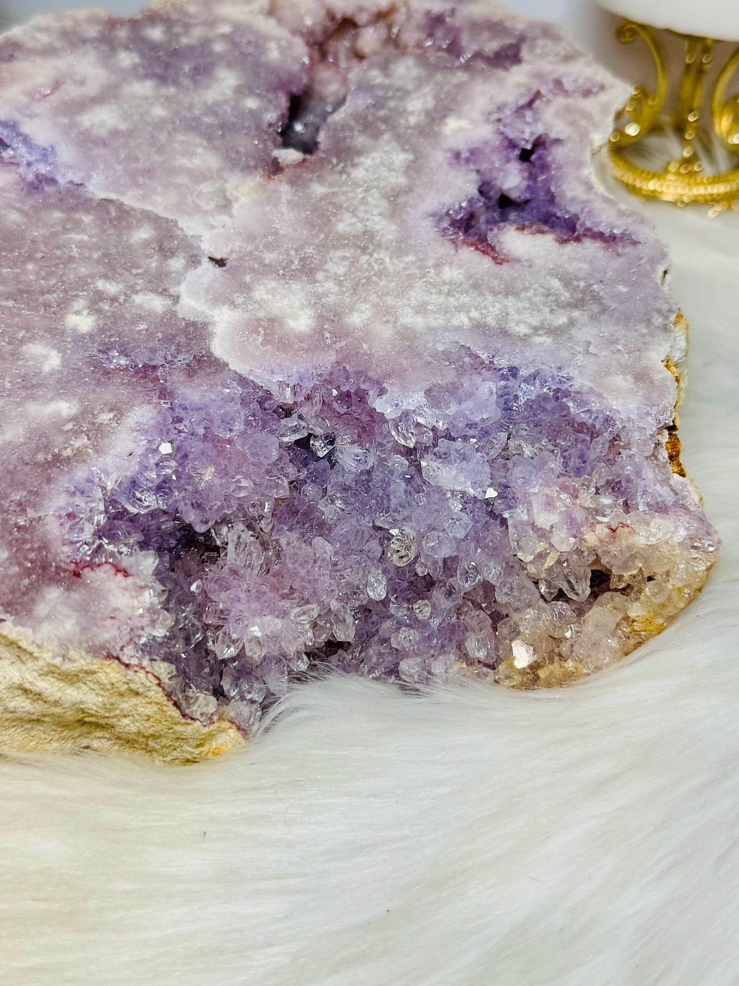 High Grade Pink Amethyst Large Druzy Slab 21.5cm 2.4KG