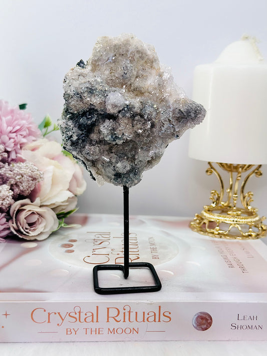 Natural Zeolite | Flower Amethyst Slab on Stand 14cm