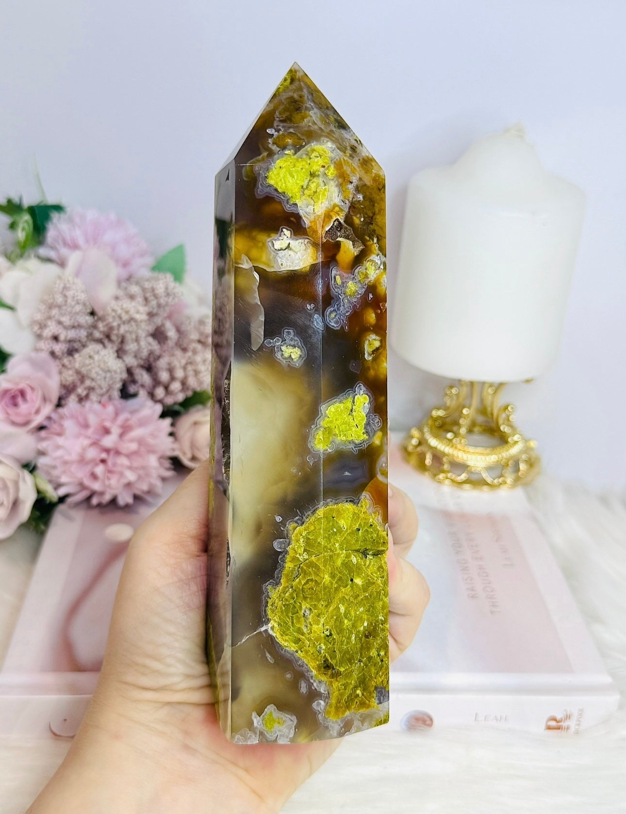 Large Green Opal Druzy Chunky Tower 18cm 668g
