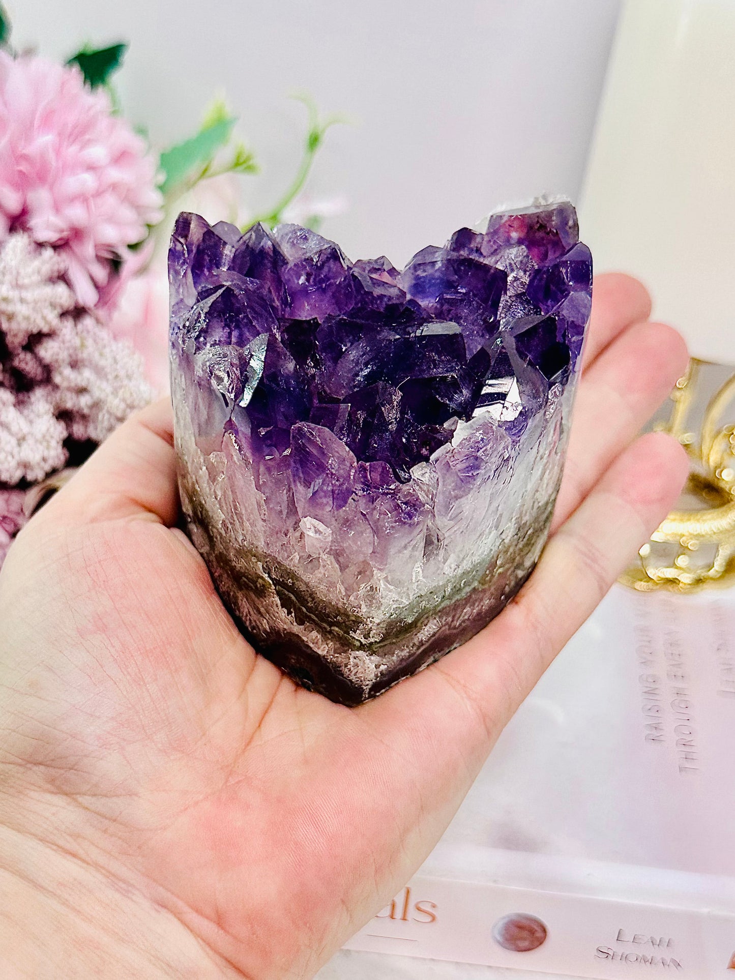 WOW!!! What A Beautiful Piece!!!! High Grade Deep Purple Very Chunky Amethyst Cluster Carved Heart From Brazil 410grams