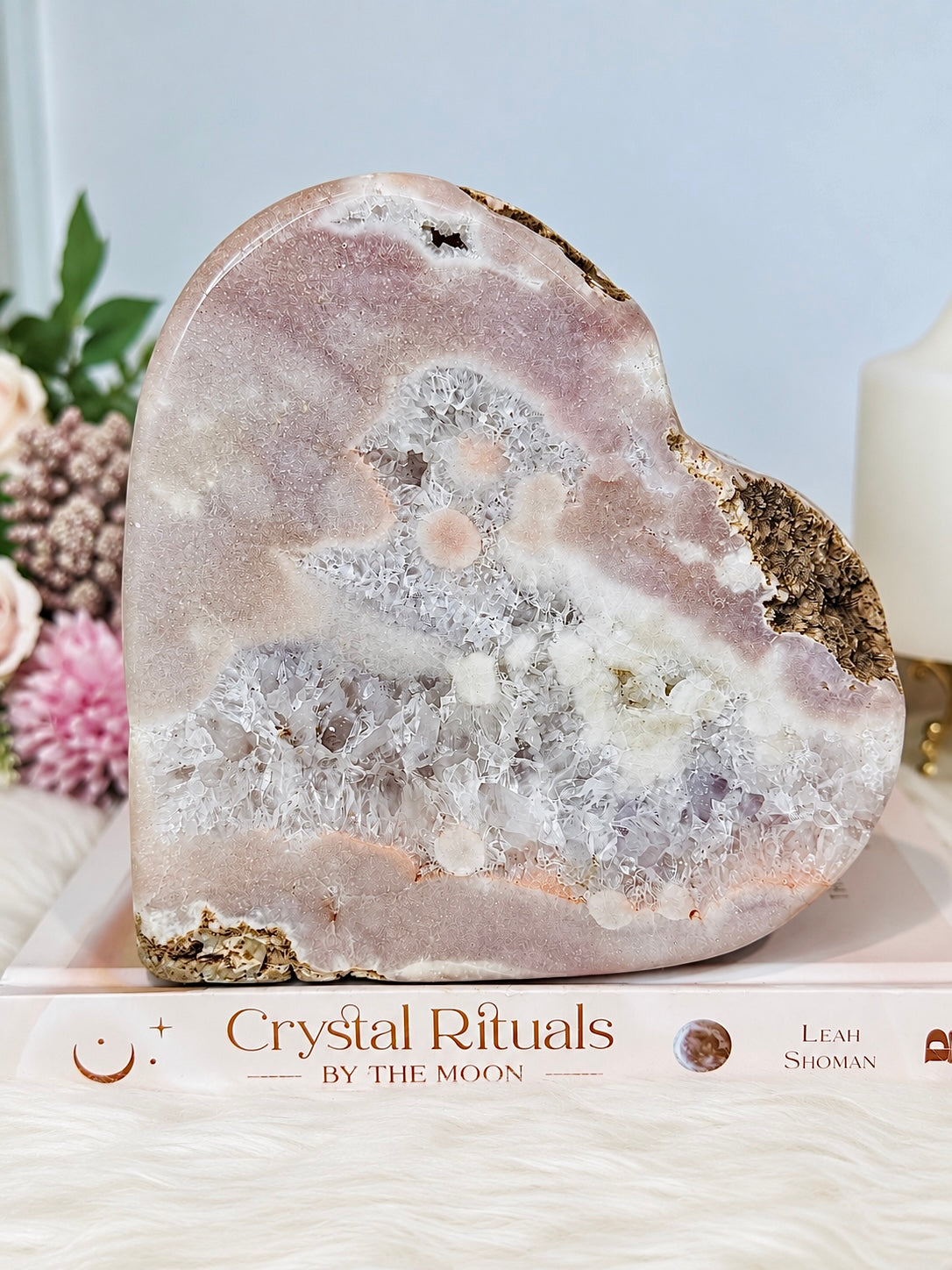 Huge High Grade Pink Amethyst Druzy Heart 16cm 1.57KG