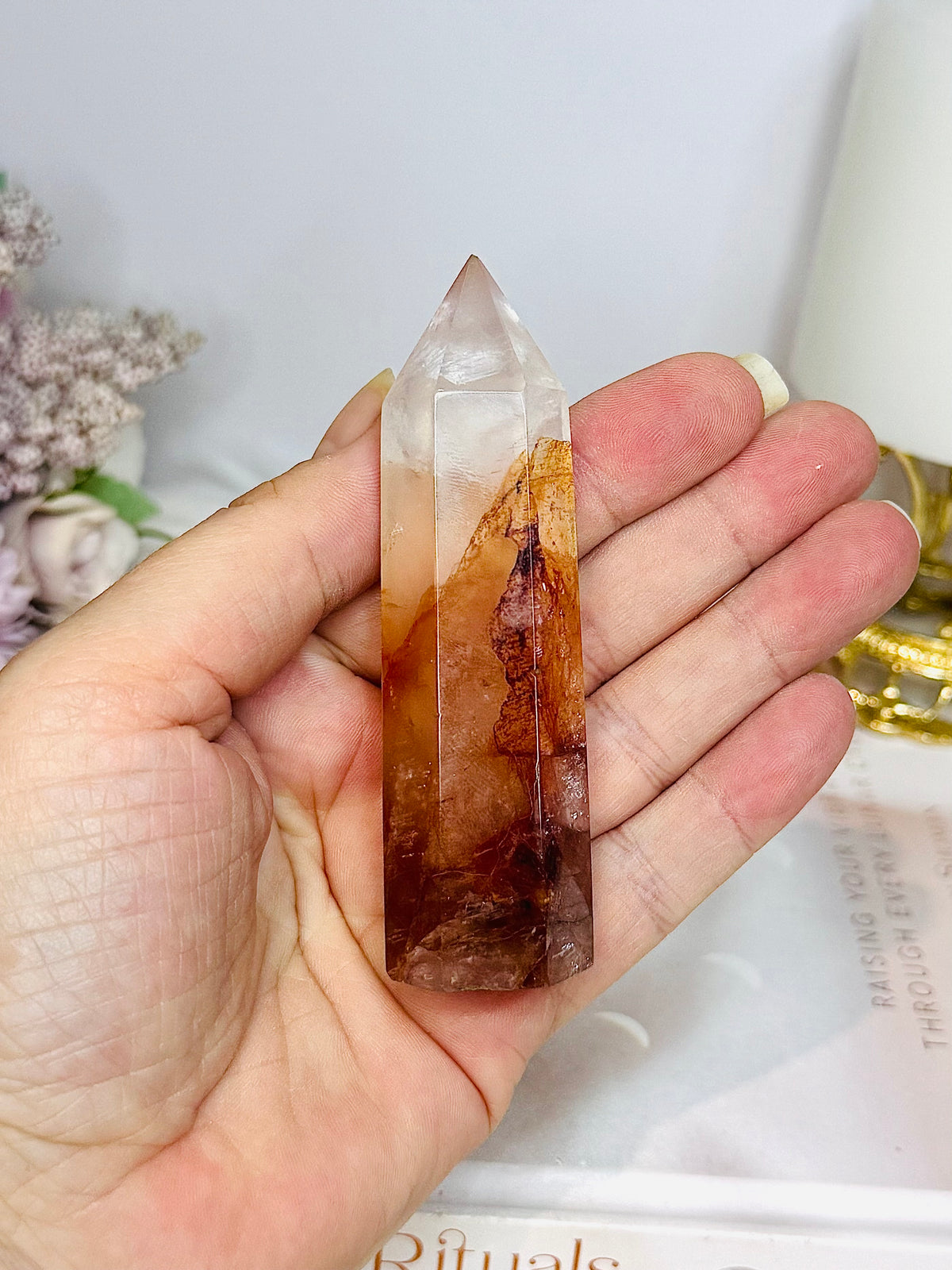 High Grade Fire Quartz Tower 9cm