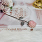 Beautiful Pink Opal Carved Silver Rose 15cm