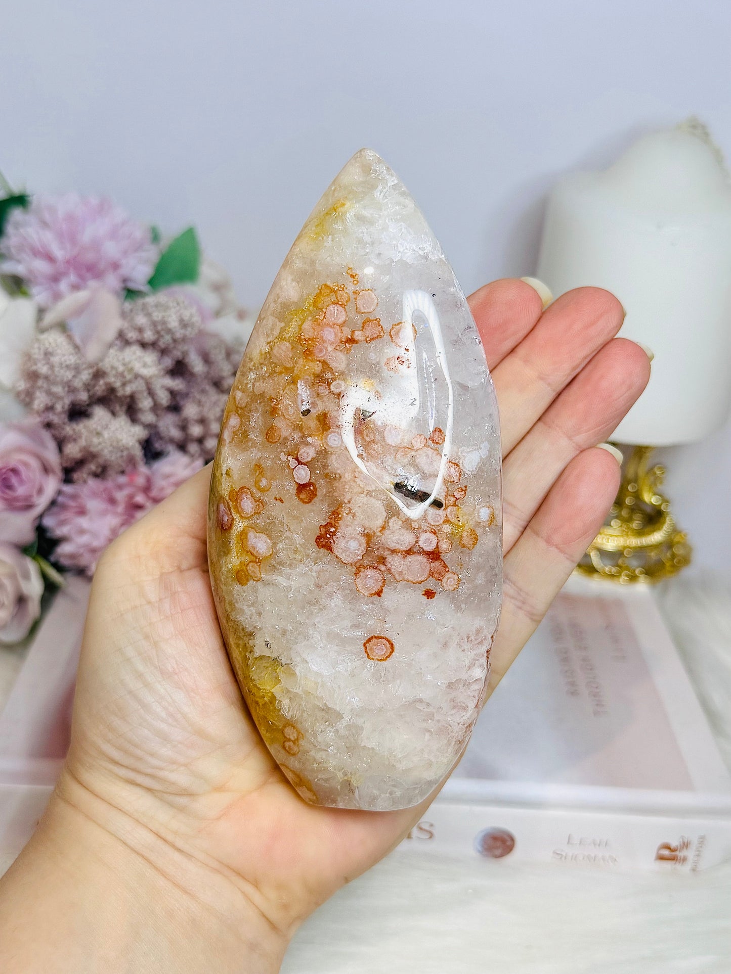 Large Flower Agate Druzy Freeform 14cm 522g