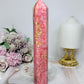 Rare Large Thulite Tower with Epidote Inclusions 20cm