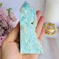 High Grade Divinely Gorgeous Large Natutal Blue Aragonite Chunky Tower 12cm