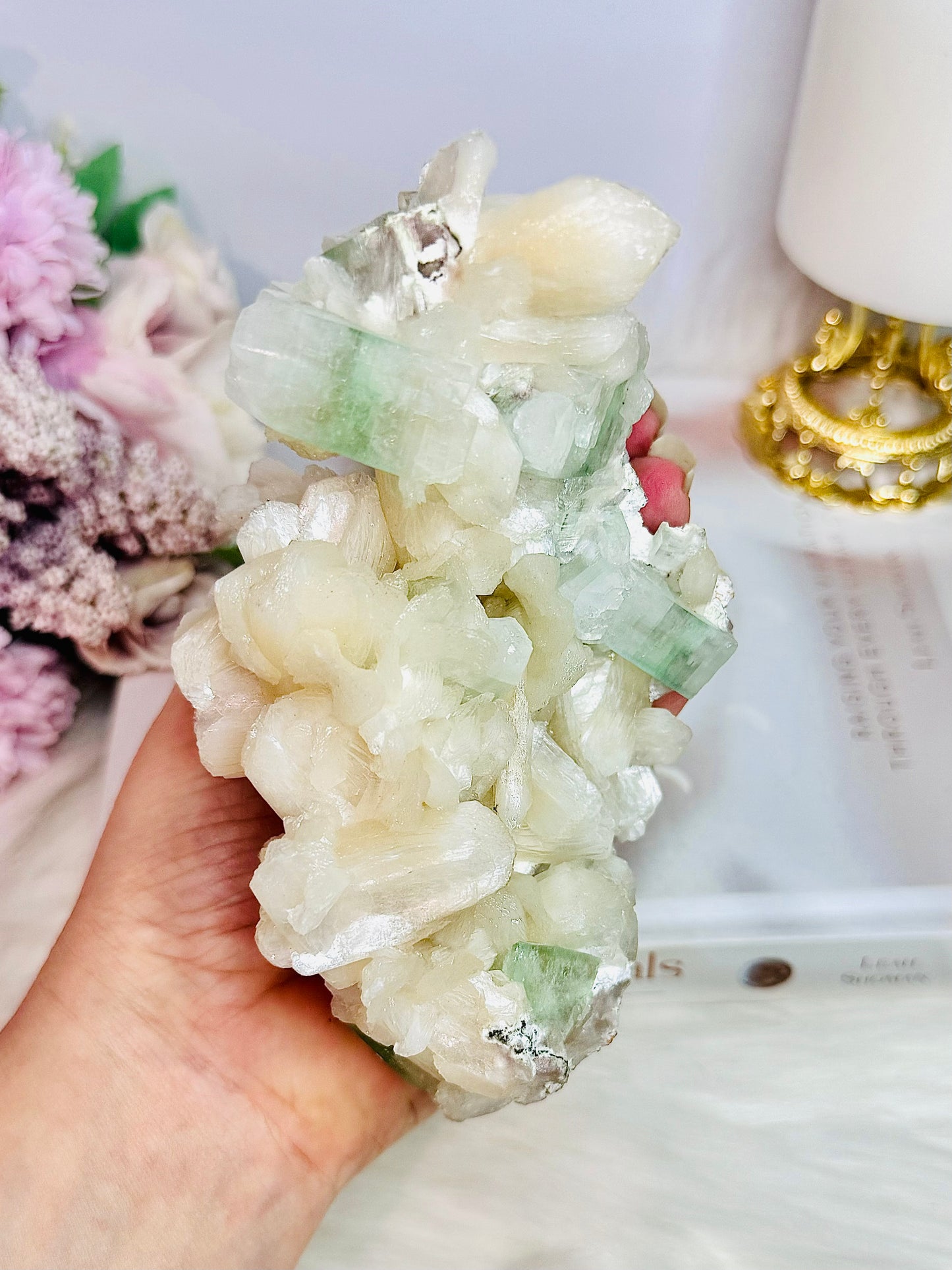 Incredible Large High Grade Natural Green Apophyllite Cluster 14cm