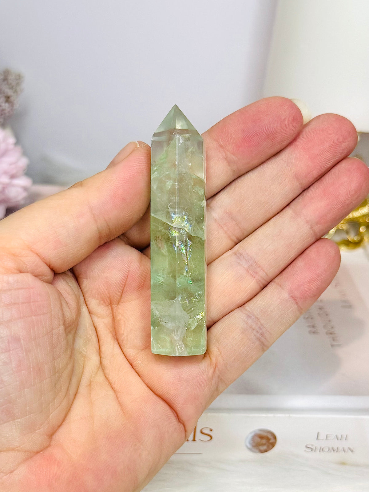 High Grade Green Fluorite Tower 7cm