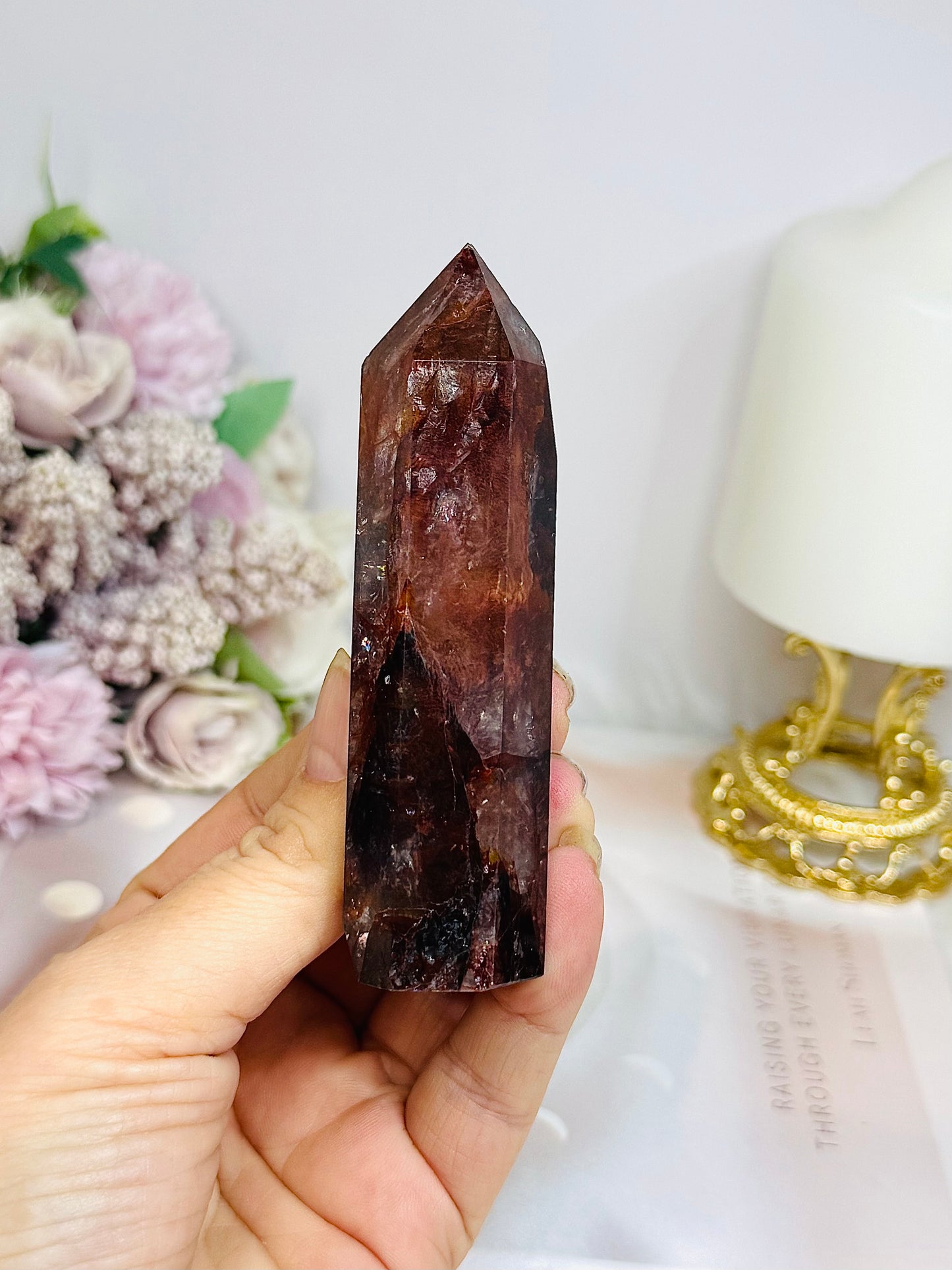 High Grade Fire Quartz Tower 10cm