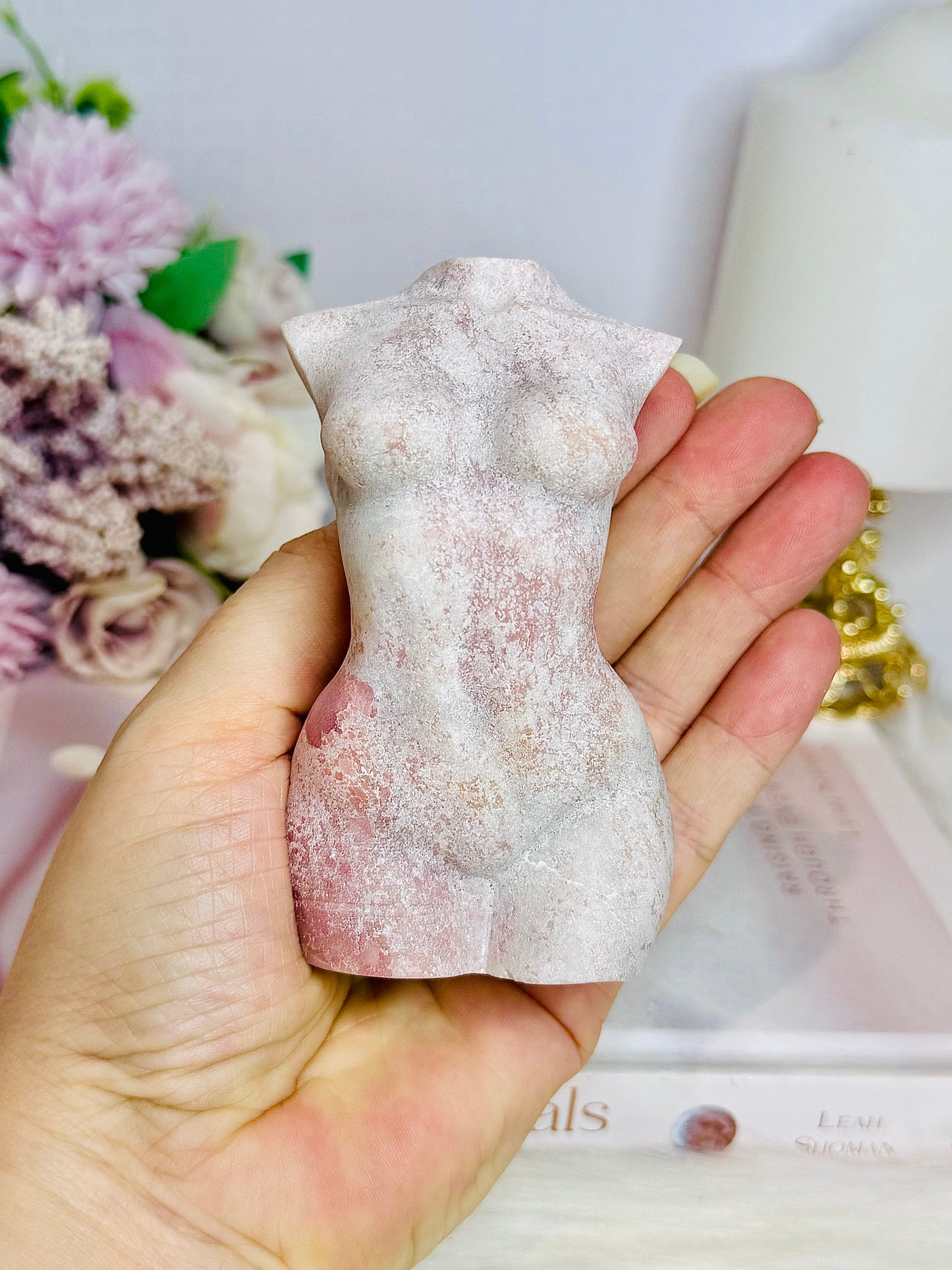 Pink Opal Carved Female Body 342g 10cm