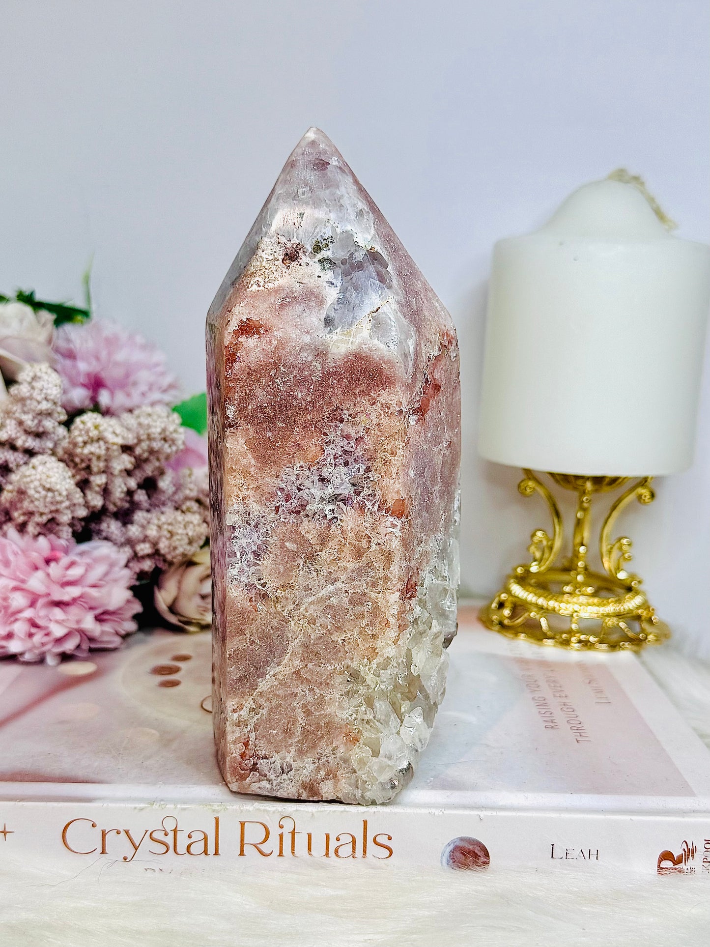 High Grade Pink Amethyst Druzy Tower 16cm 920g