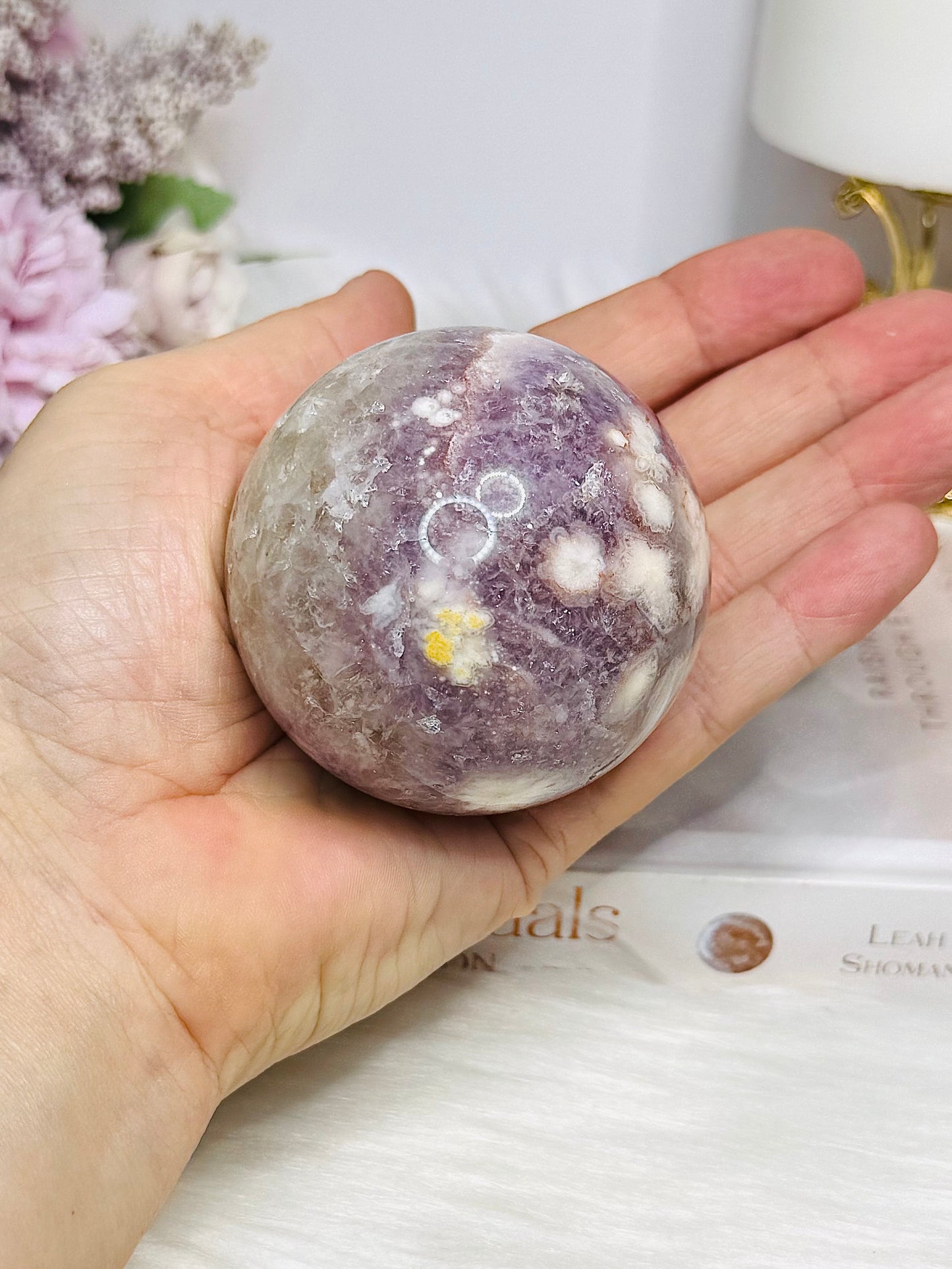 High Grade Pink Amethyst Druzy Sphere on Stand 288g