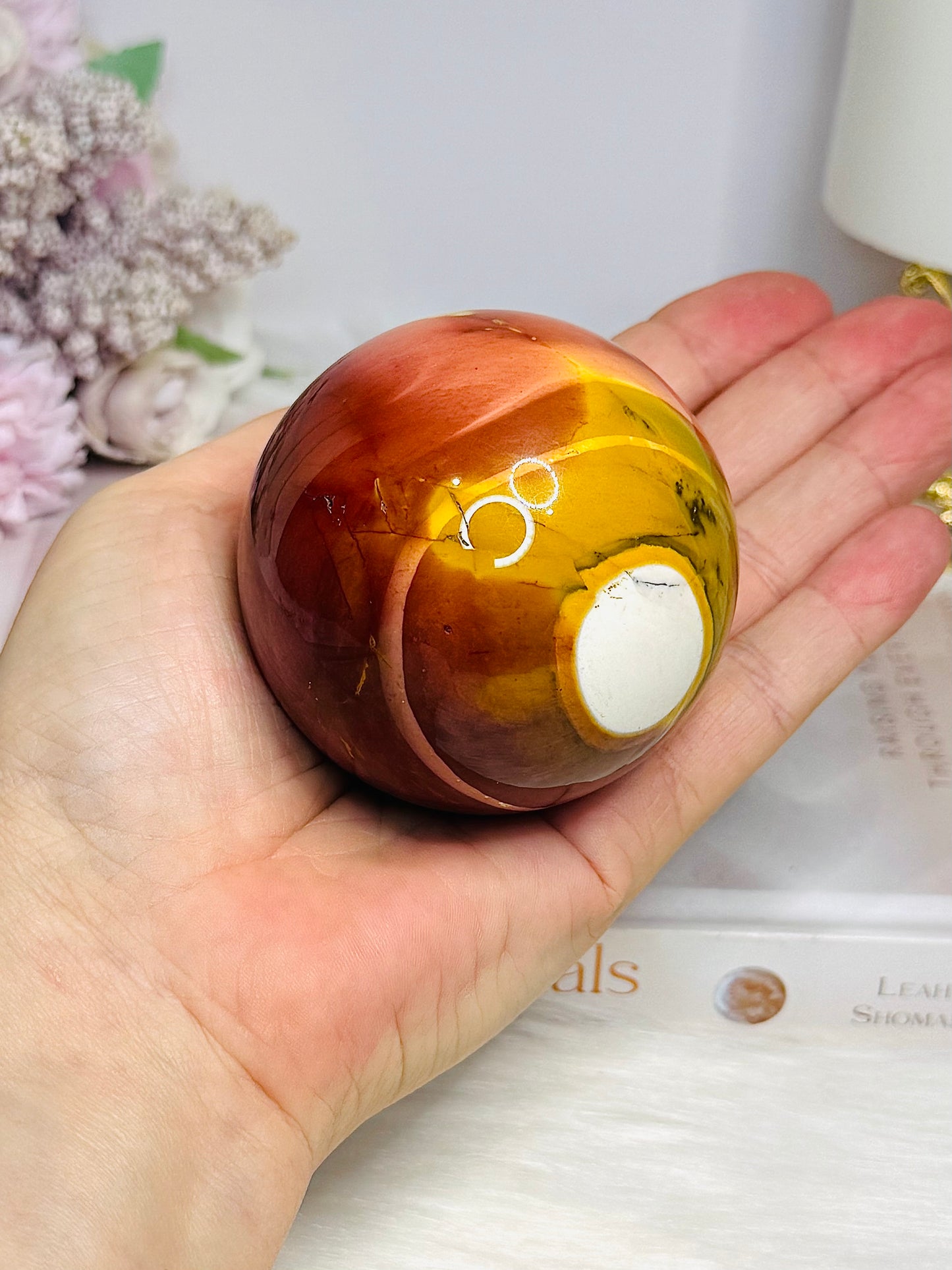 Large Mookaite Jasper Sphere on Stand 330g