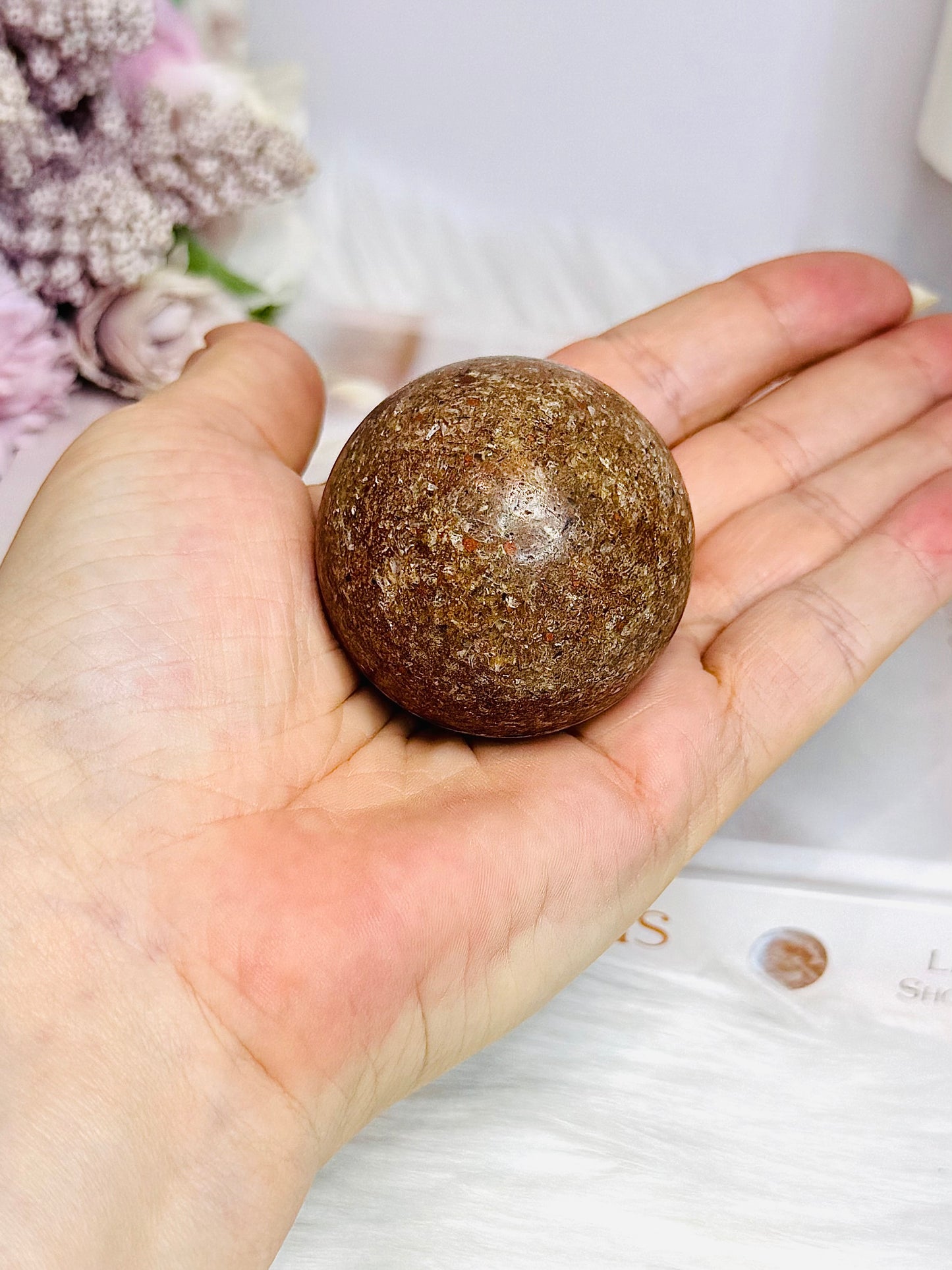 High Grade Garden Phantom Quartz | Lodolite Sphere on Stand 106g