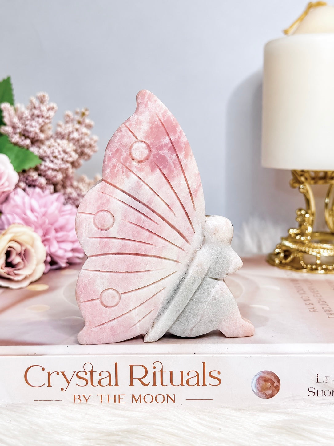 Pink Opal Carved Fairy 10cm