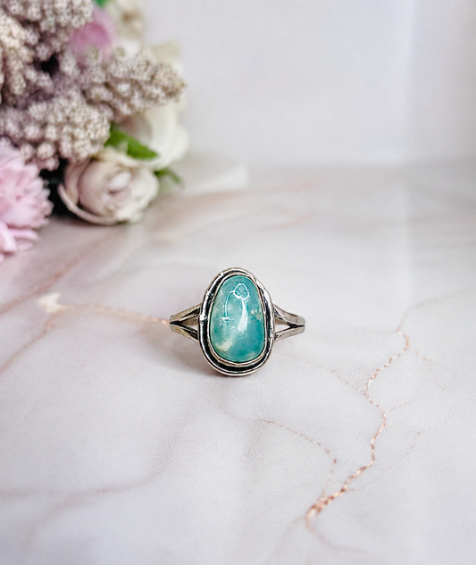 Larimar Adjustable Ring In Gift Bag
