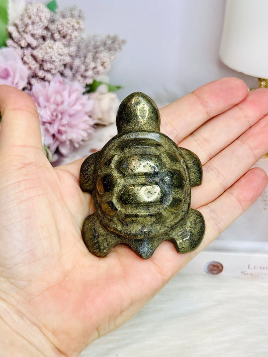 Pyrite Carved Turtle 249g