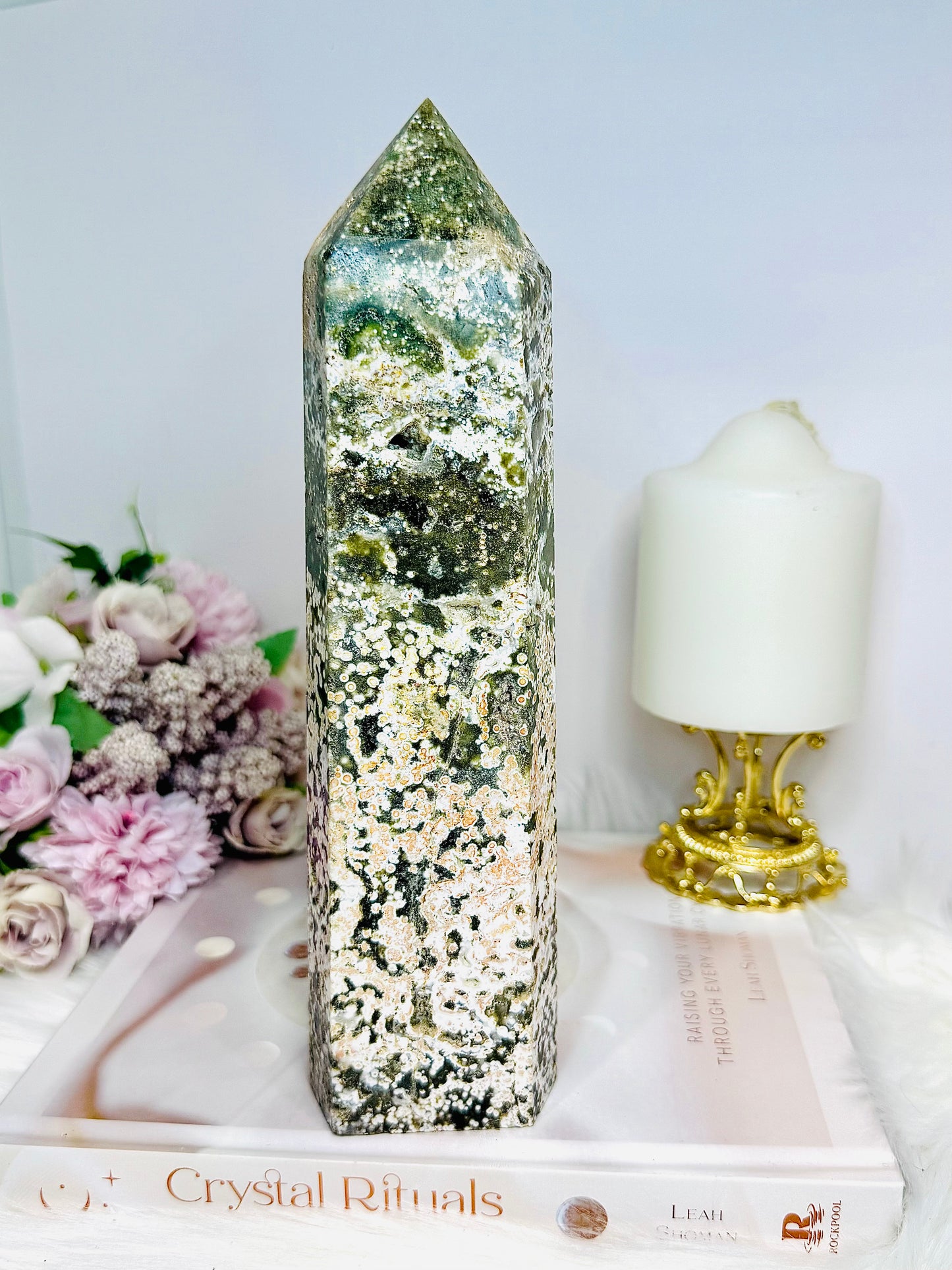 Large Orbicular Ocean Jasper Tower 23cm 915g