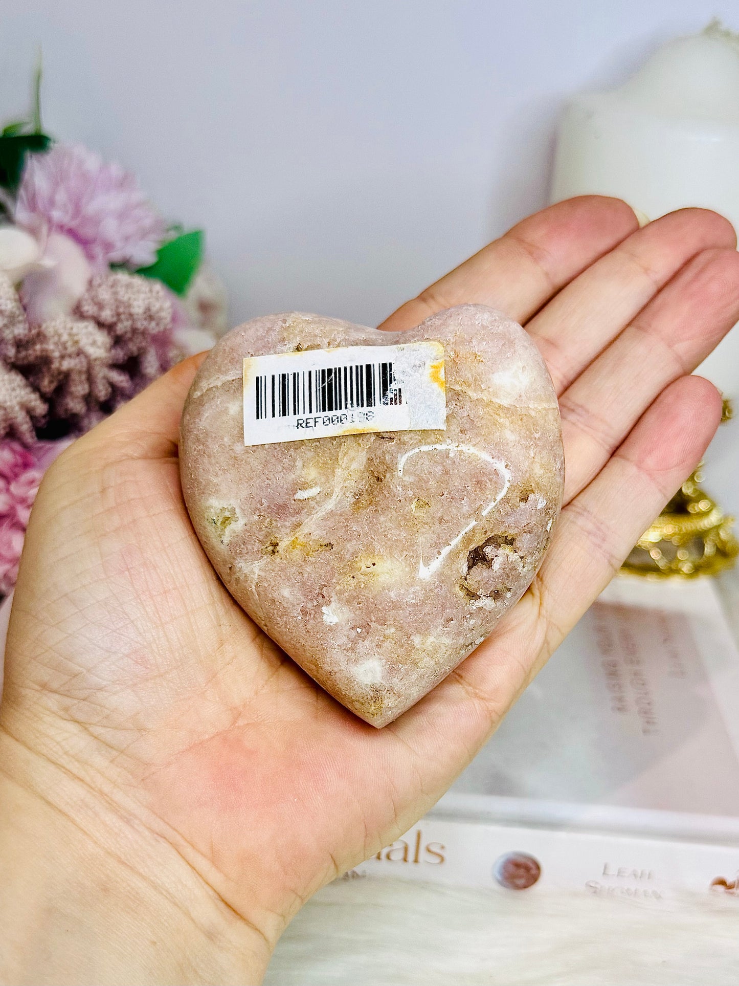 Druzy Pink Amethyst Chunky Heart 234g On Stand