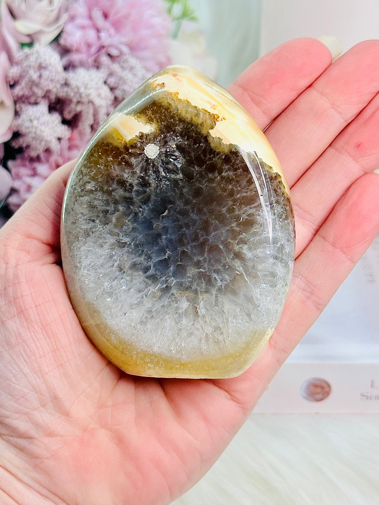 Gorgeous Unique Druzy Agate Carved Freeform | Flame From Brazil