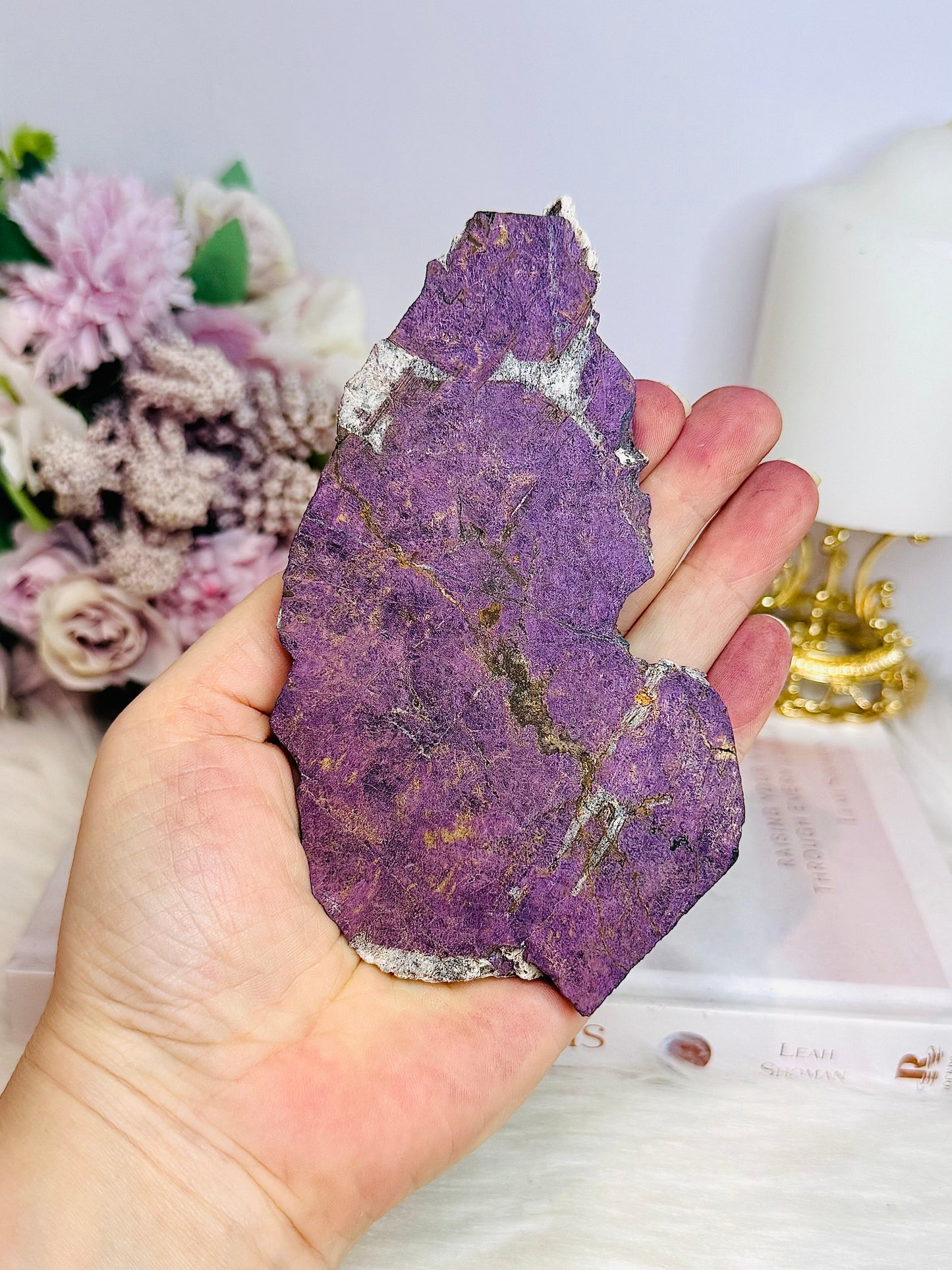 Natural Purpurite Slab on Stand 13cm