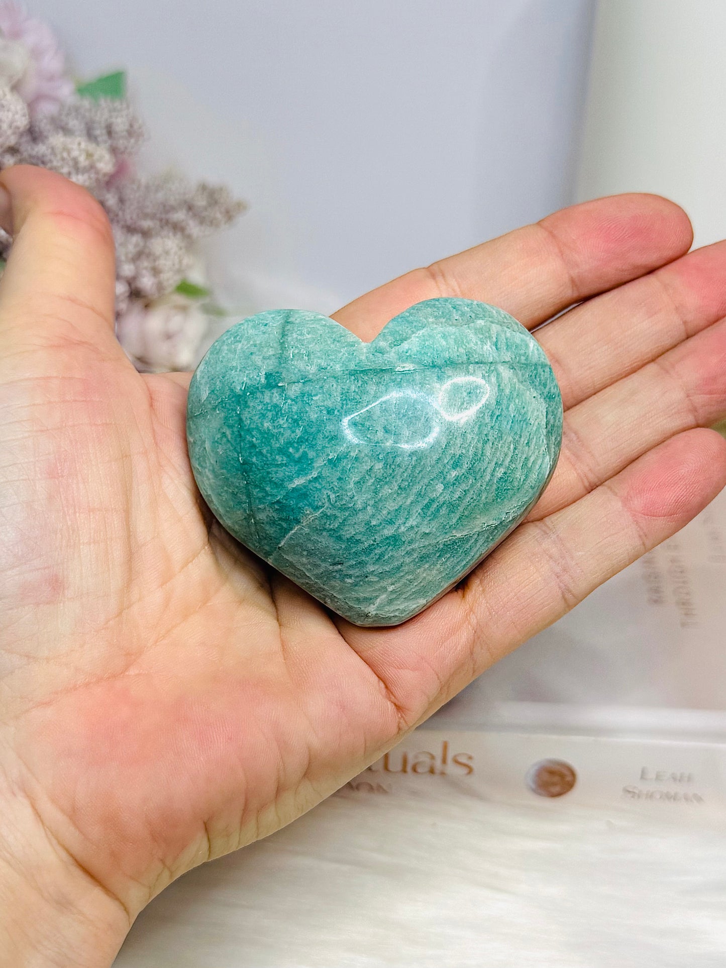 Amazonite Heart on Stand 6cm