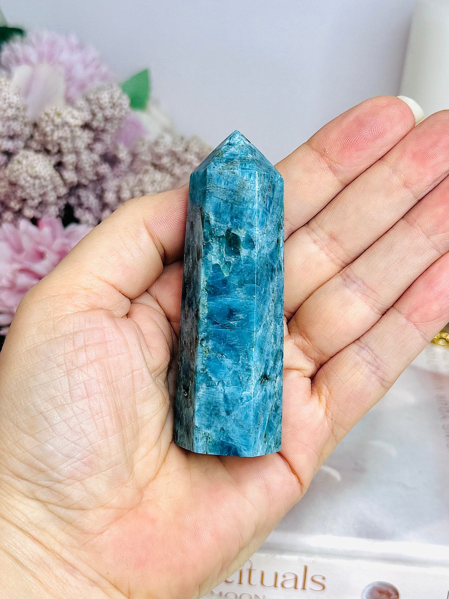 Chunky Blue Apatite Tower 8.5cm