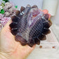Large Druzy Amethyst X Agate Sun Flower Carving on Stand 23cm