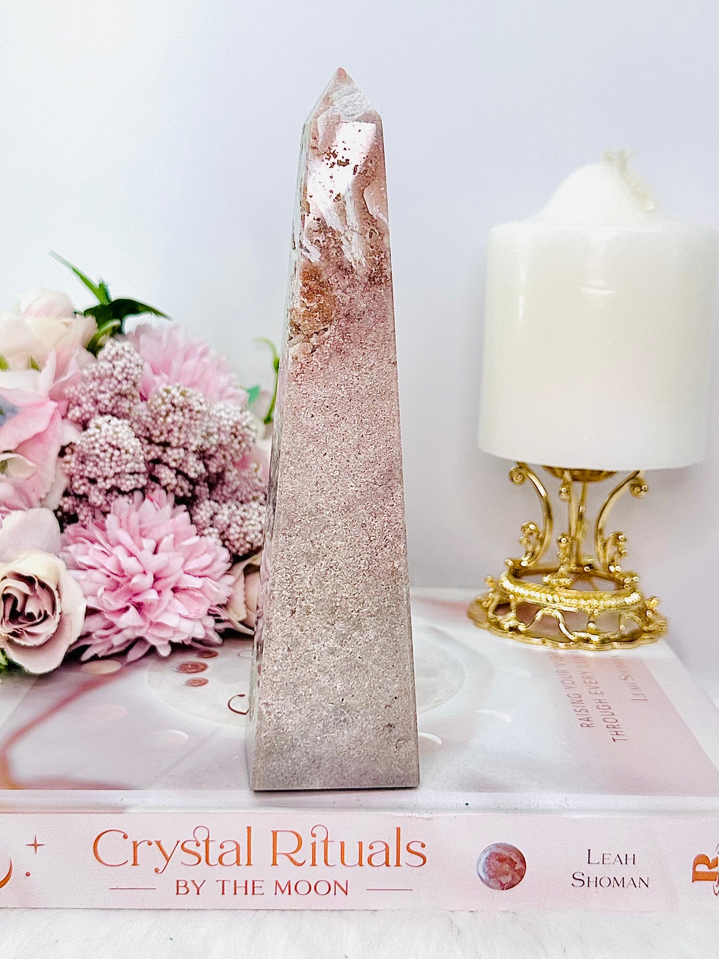 Stunning 18cm Tall Pink Amethyst Obelisk | Tower From Brazil