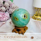 Druzy Sky Blue Quartz Sphere with Imperfections (chip) on Stand 360g