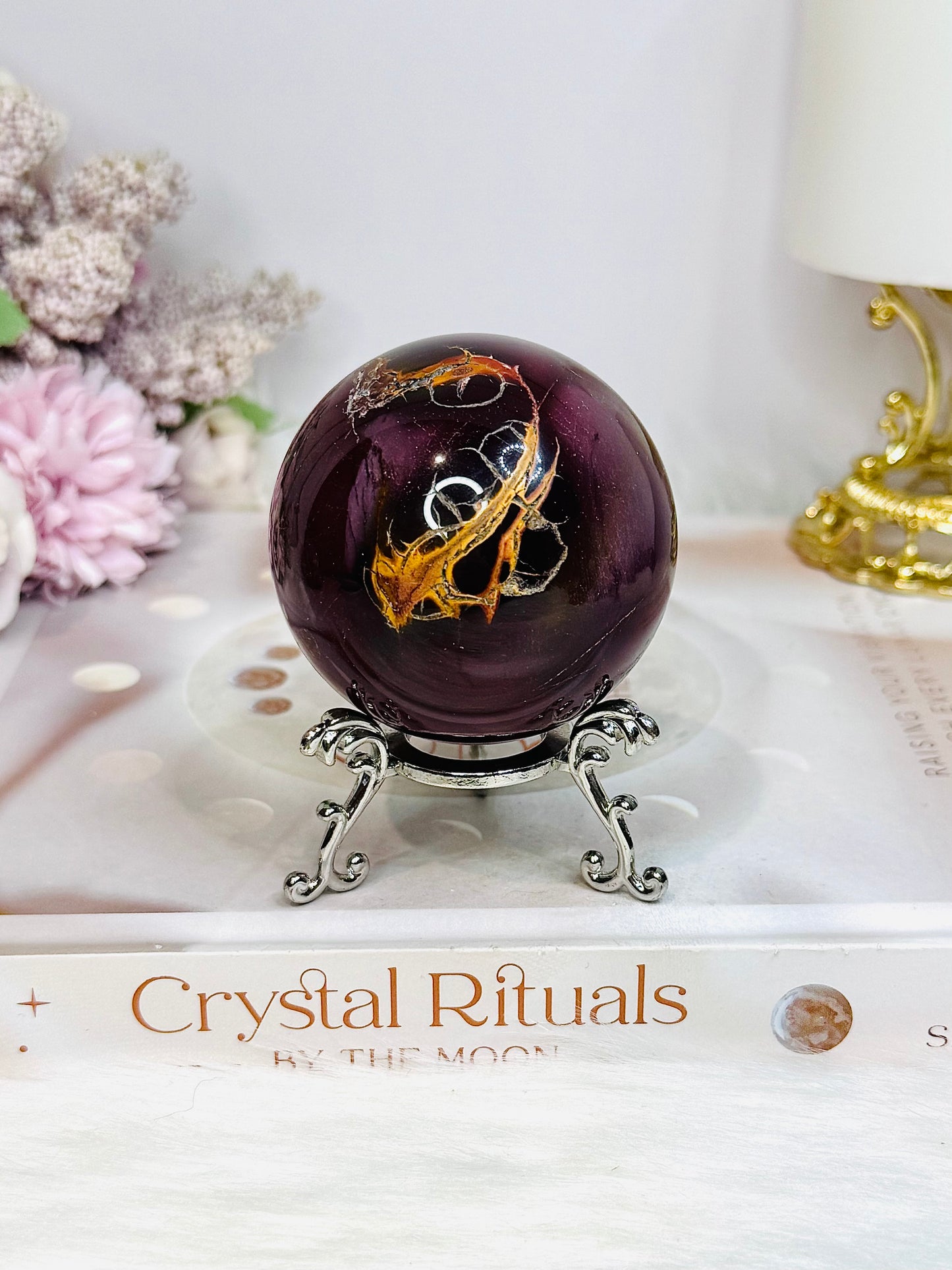 High Grade Mookaite Jasper Sphere On Stand 250g