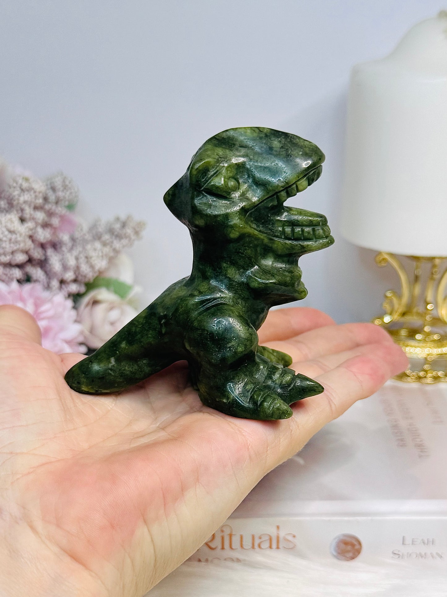 Green Jade Dinosaur 8cm