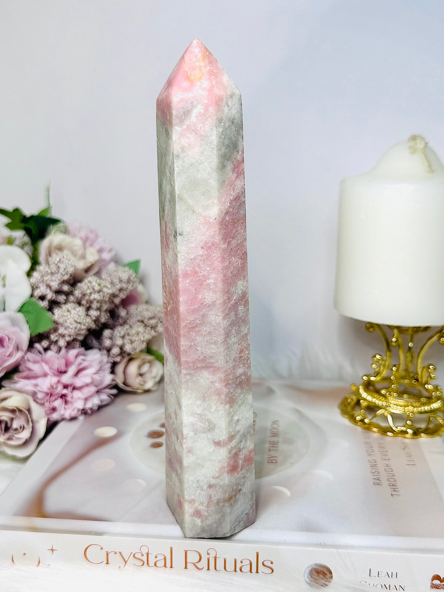 Natural Pink Opal Tower 19.5cm