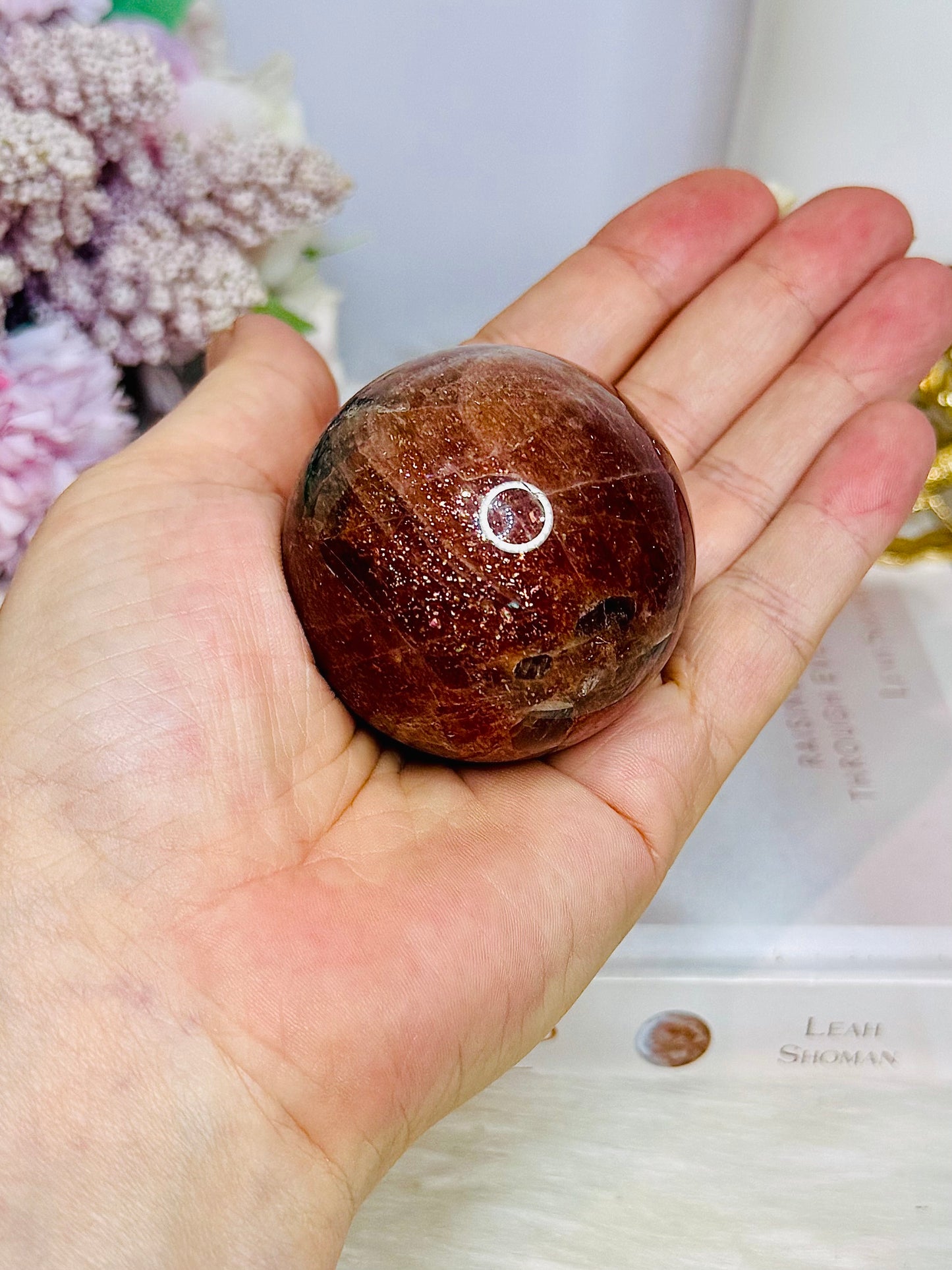 Natural High Grade Sunstone Sphere on Stand 172g