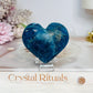Blue Apatite Puffy Heart on Stand 6cm
