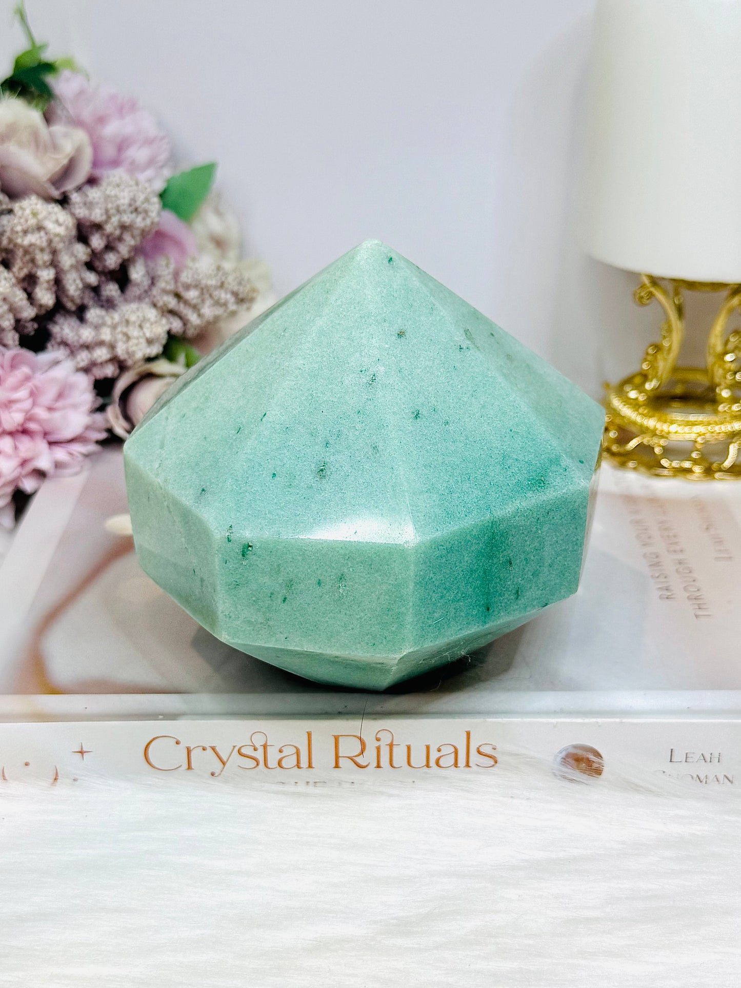 Unique Large Amazonite 8 Sided Freeform 1.17KG (sticker marks on crystal)