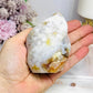 Chunky Flower Agate Carved Flame 8cm 315g