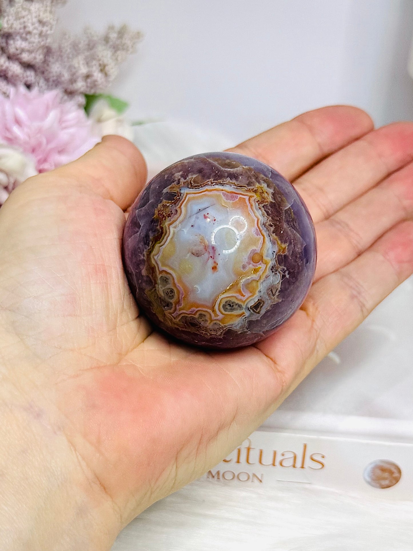 Crazy Lace Amethyst Sphere on Stand 184g