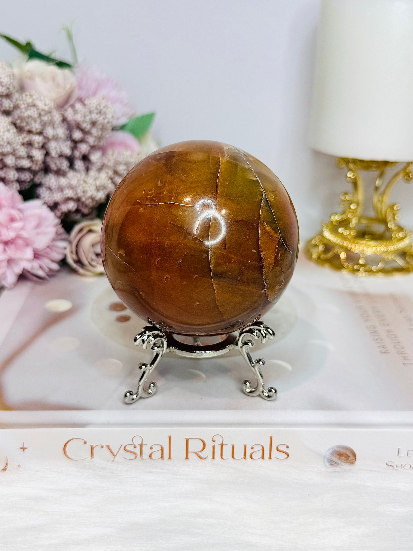 Large Carnelian Sphere on Stand 460g