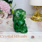 High Grade Green Fluorite Carved Skull with Lion Head 7cm
