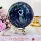 Huge Gorgeous 1.93KG Purple & Green Fluorite Sphere On Stand