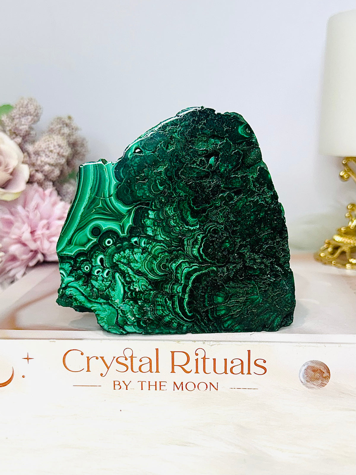 Large Thick Natural AAA Malachite Slab From Congo 9.5cm 262g