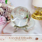 Large 424gram Glass Sphere with Etched Roses On Stand