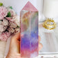 Large Angel Aura Chunky Rose Quartz Tower 15.5cm