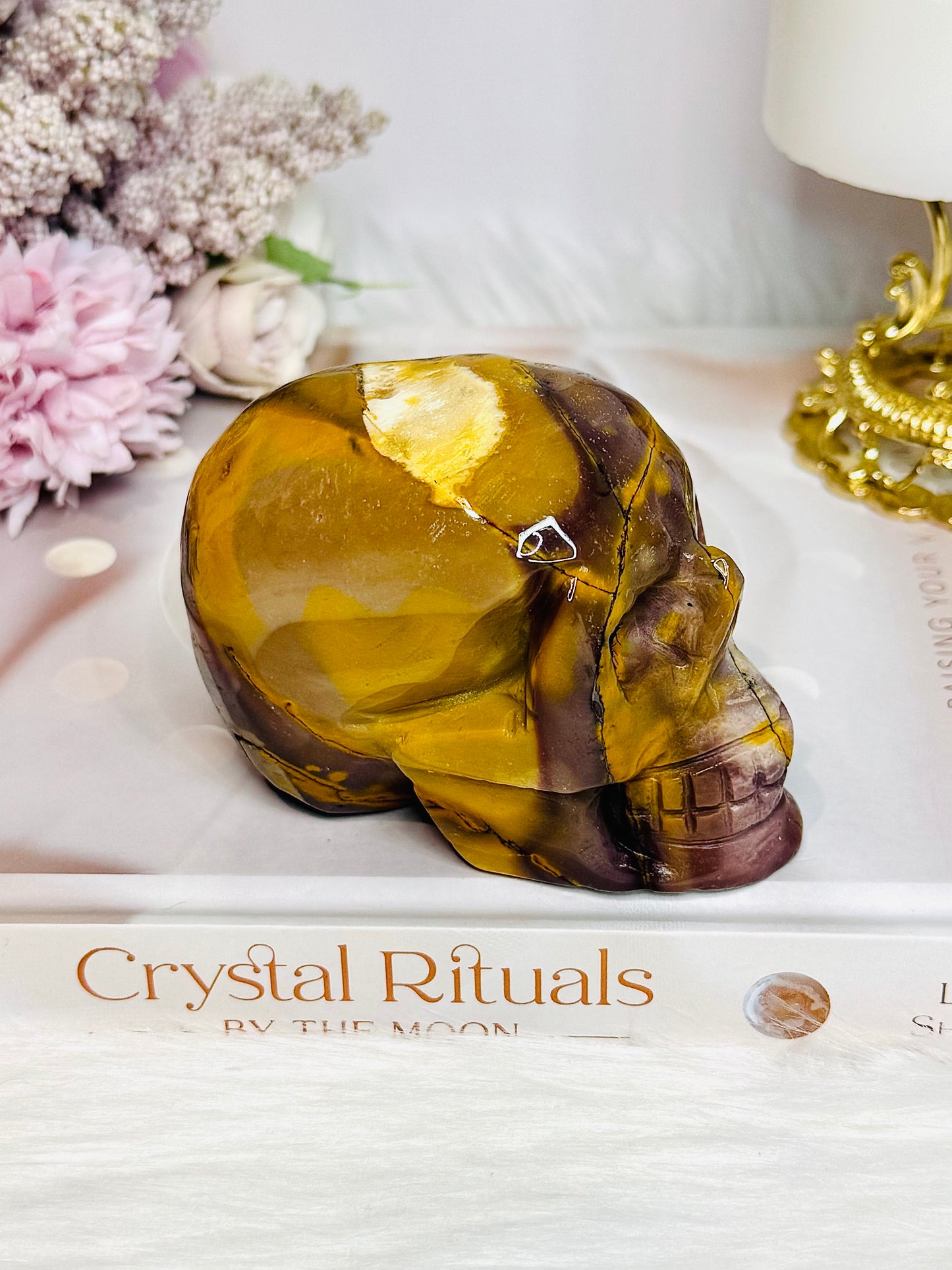 Mookaite Jasper Carved Skull 8.5cm 431g