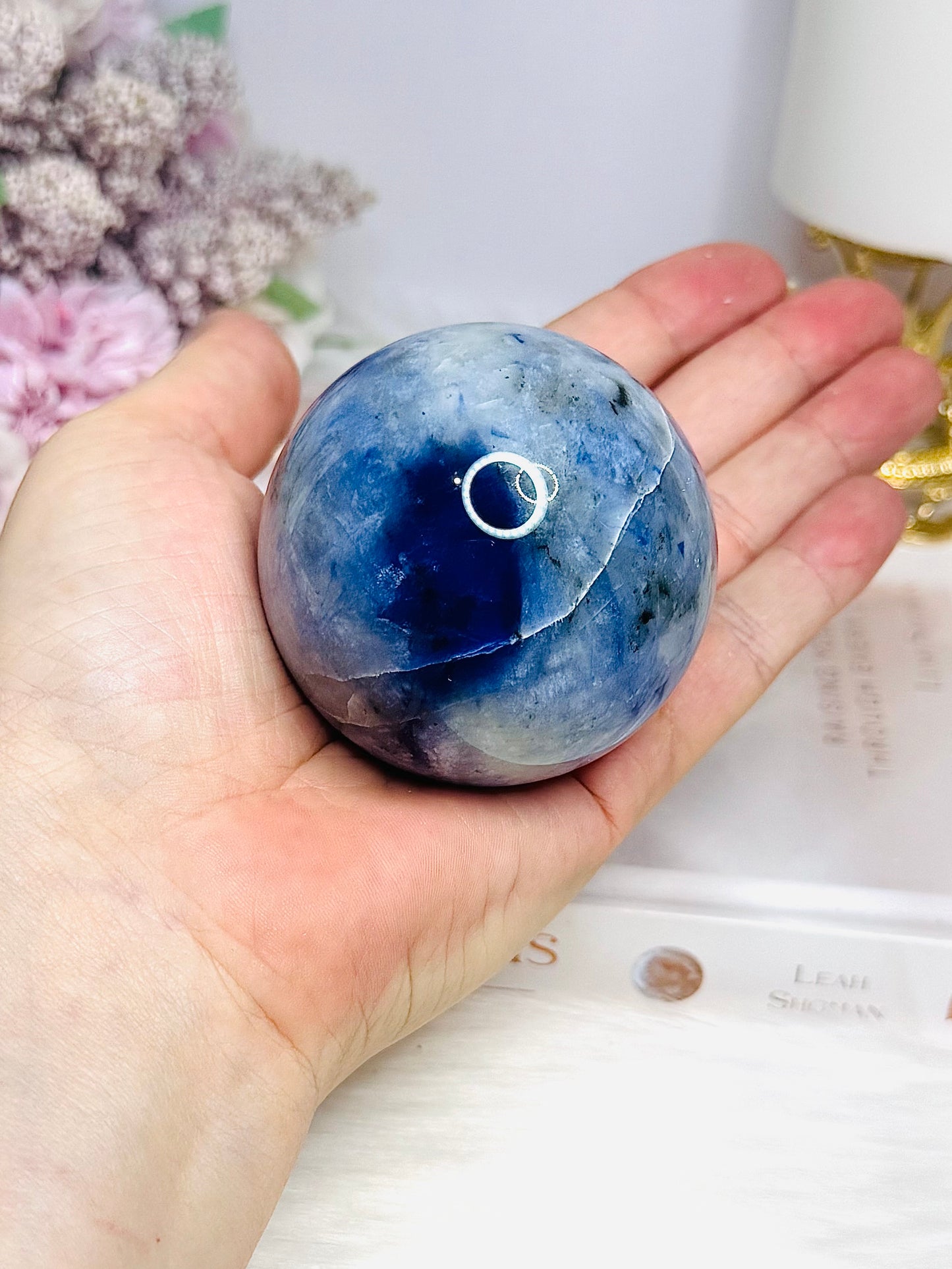 Blue Sodalite Sphere on Stand 287g